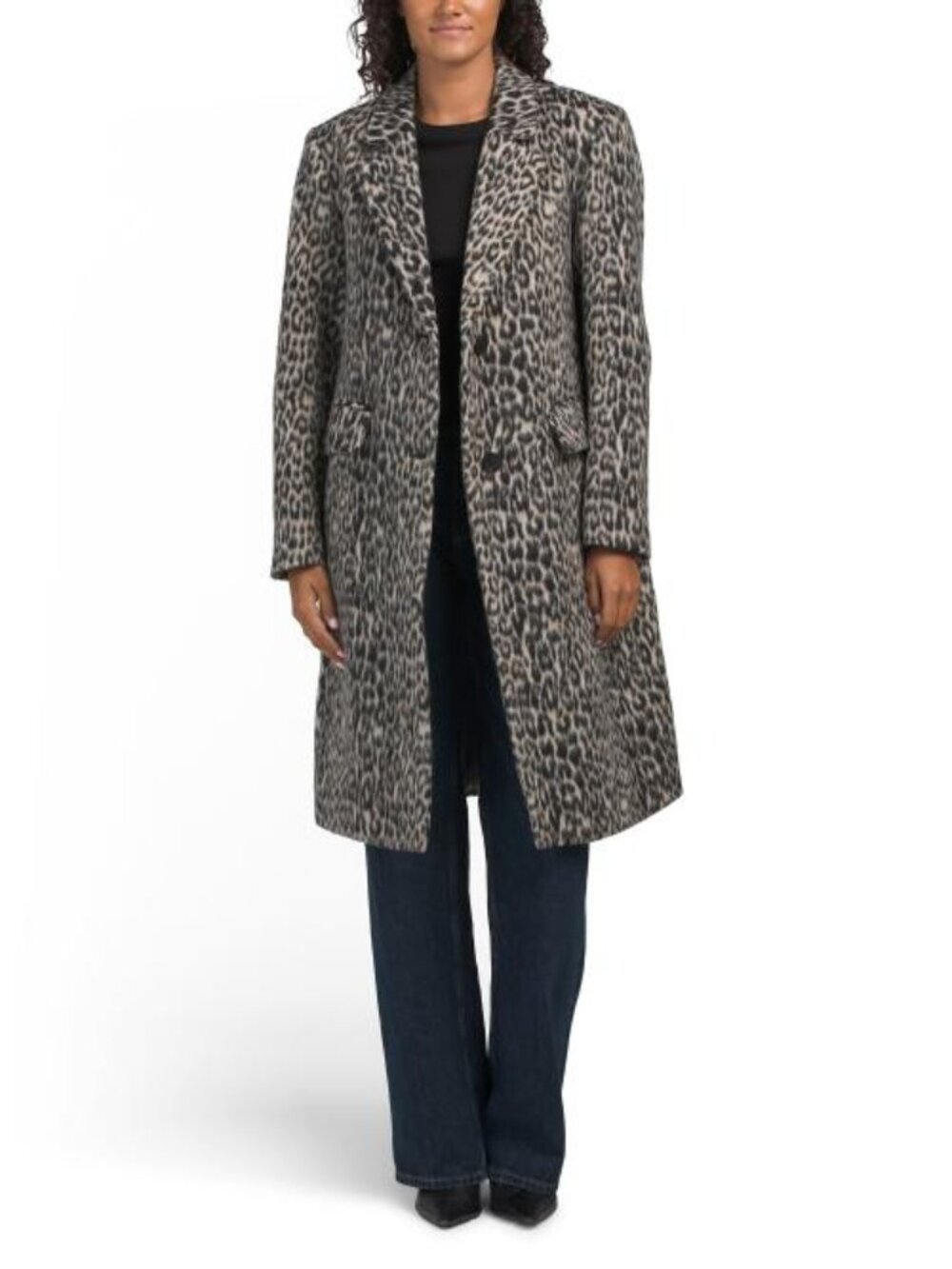 BCBGMAXAZRIA Animal Print Wool Blend Coat